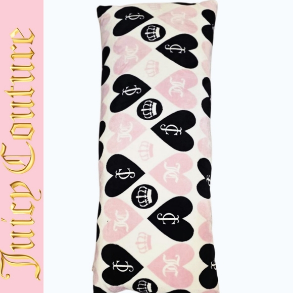 Juicy Couture Home JC Logo Heart & Crown Body Pillow - Picture 1 of 5